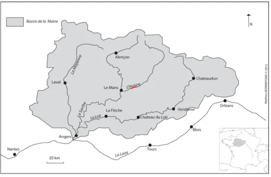 Figure 1.1  Zone d'étude de L'Huisne (Source : [Bonnefond et al., 2012])