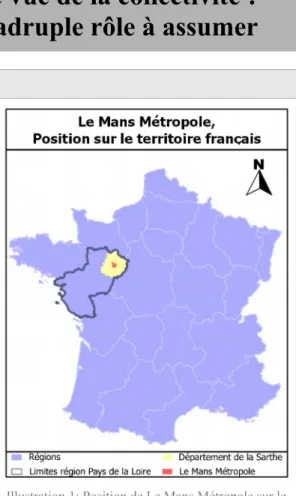 Illustration 1: Position de Le Mans Métropole sur le  territoire français