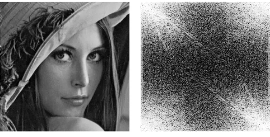 Figure : The Lena image and the module of its Discrete Fourier Transform.