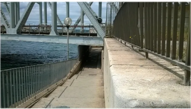 Figure 14 : Cheminement piéton sous le pont