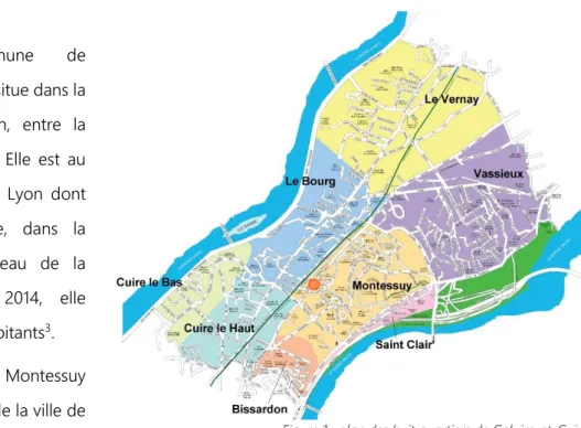 Figure 1 : plan des huit quartiers de Caluire-et-Cuire  Source : site internet de la ville de Caluire-et-Cuire 