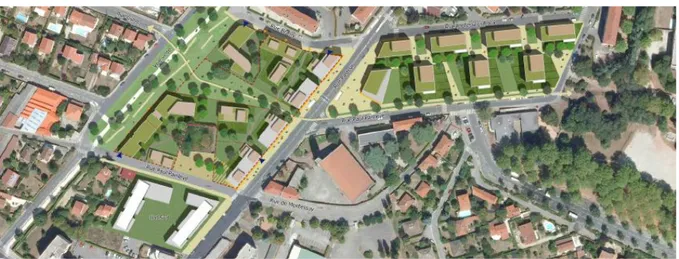 Figure 8 : Plan de composition global de l’opération de renouvellement urbain – 2012 (Babylone)  Source : comité de pilotage du 5 juillet 2012 