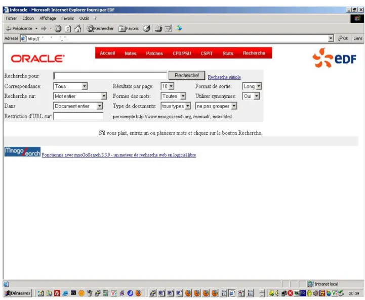 Figure 5 : capture d'écran d'un formulaire de recherche avancée