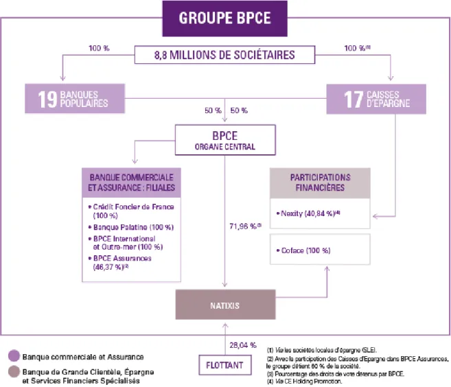 Figure 1 – Organisation du groupe BPCE  I.1.2  La société i-BP dans le groupe BPCE  