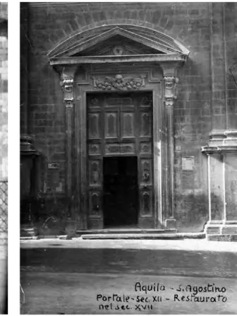 Fig. 11. Roma, ICCD, Fototeca Nazionale, fondo Ferro-Candilera 3296,  Sperandio, 1910 ca., L’Aquila, Sant’Agostino, portale