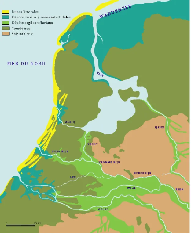 Figure 1 : Le delta du Rhin sous Auguste 