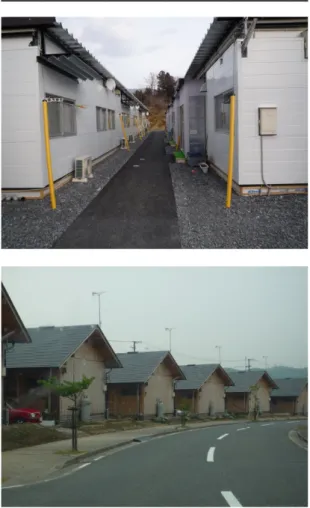 Figure 3. Photos of temporary shelters (prefabricated  housing)