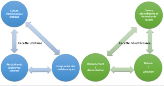 Figure 2 : Un enseignement des mathématiques présentant deux facettes en tension.