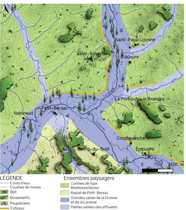 FIGURE 14 : Extrait de la carte des ensembles paysagers du territoire de Saint-Séverin (M