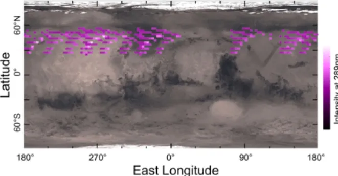 Figure 1: Mapping of the detection of the aurora. 