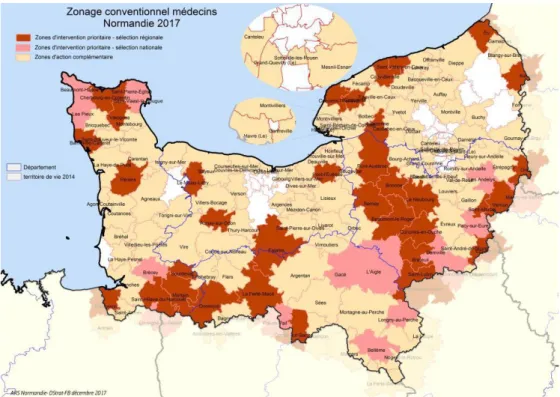 Figure 2. Zonage conventionnel médecins _ Normandie 2017 