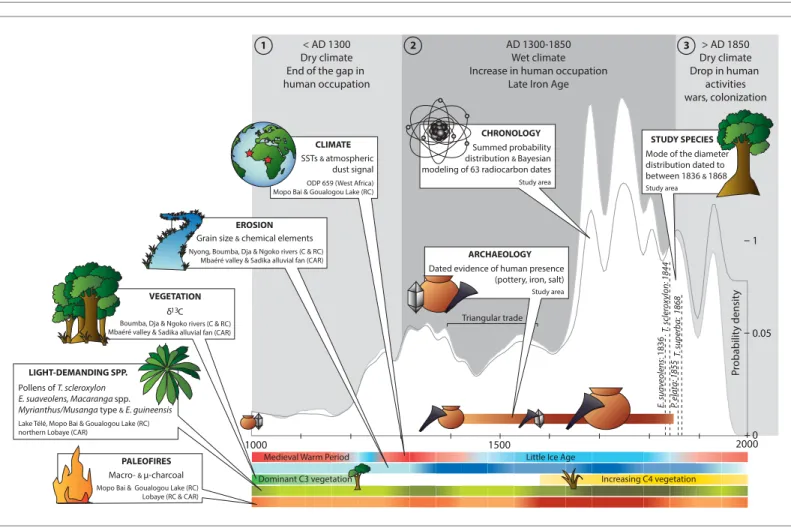 Figure 3. Chronology of paleoenvironmental changes and human activities in the Sangha River Interval