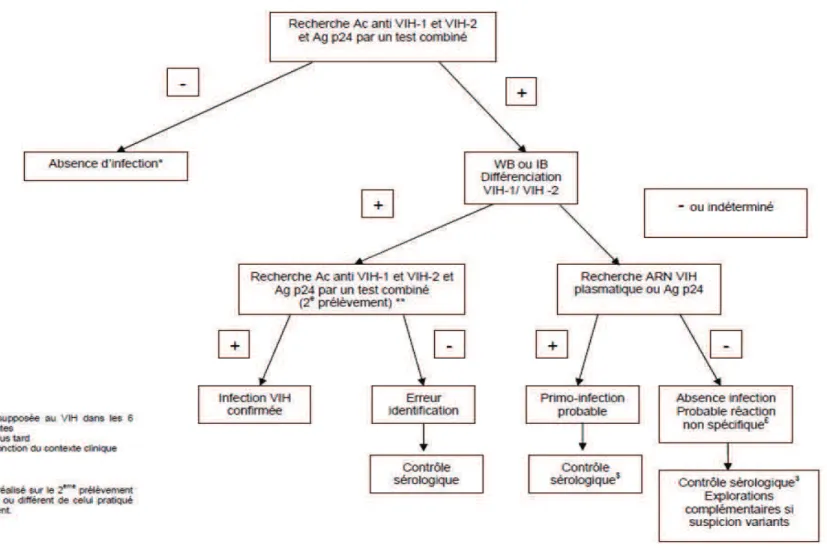 Figure 1. Algorithme de dépistage de l'infection par le VIH, d’après la HAS [42]