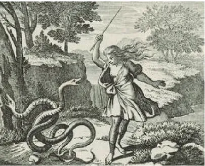 Figure 1 : Tirésias frappant de son bâton les deux serpents. 