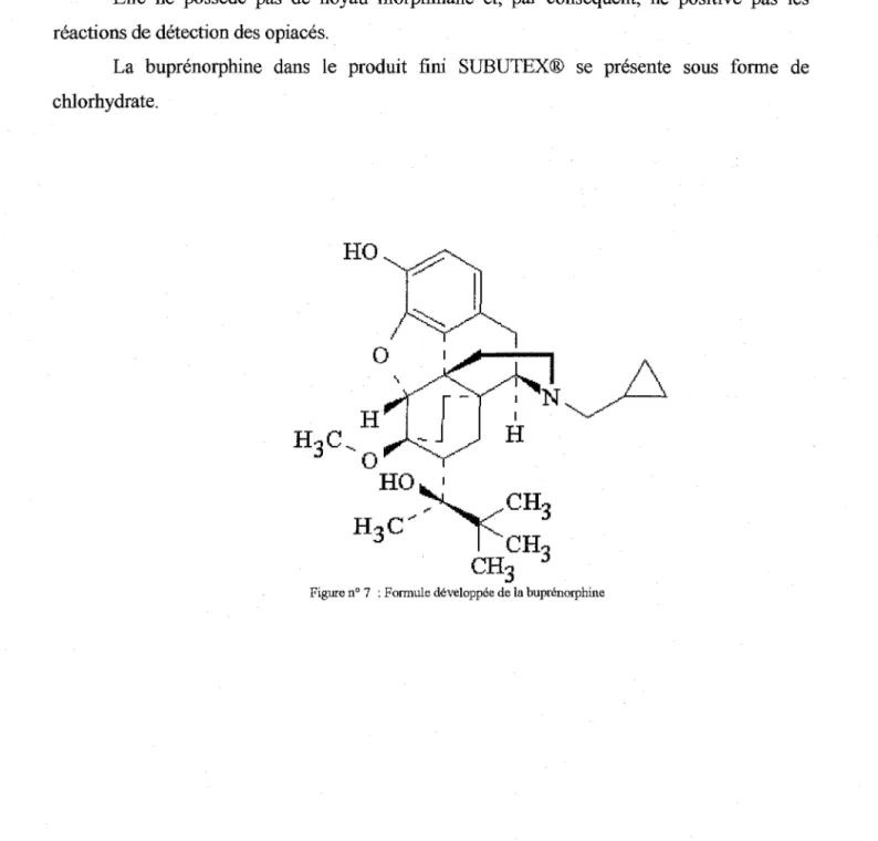 Figure n° 7  : Formule développée de la buprénorphine 