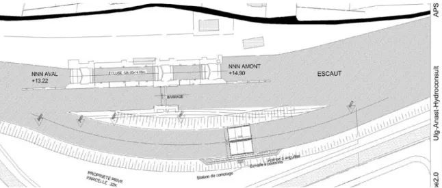 Figure 4: Location of the new weirs at Kain. 