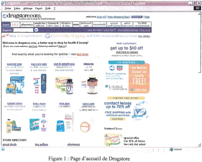 Figure 1 :Page d'accueil de Drugstore 