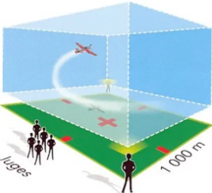 Figure 1. Le volume d’évolution du voltigeur en compétition : le « Box » 249