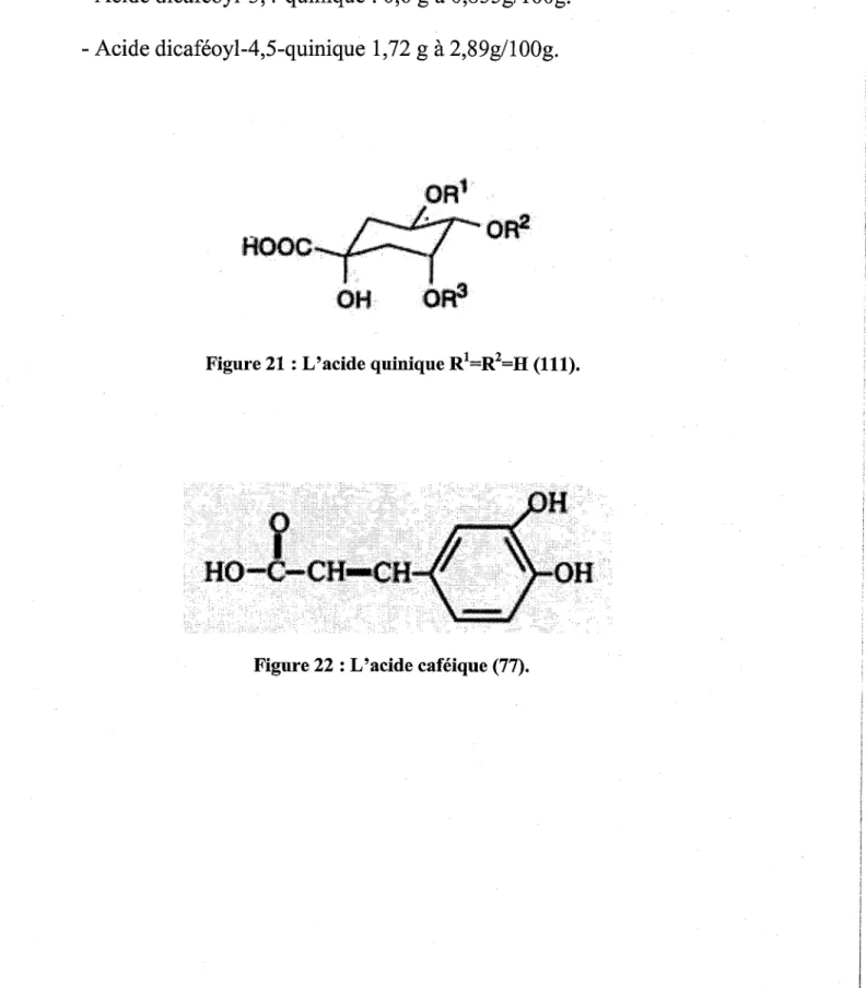Figure 21  : L'acide quinique R 1 =R 2 =H (111). 
