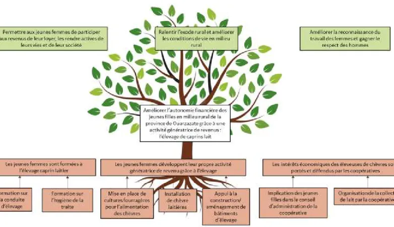 Figure 10 : Arbre à solutions : femmes rurales du territoire de Ouarzazate, ESF, 2020