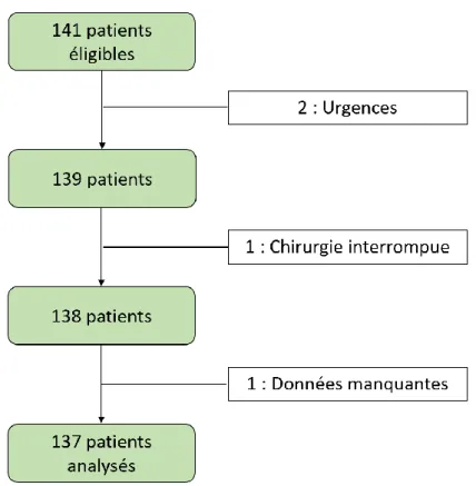Figure 2 : Diagramme de Flux – Nombre de patients analysés 