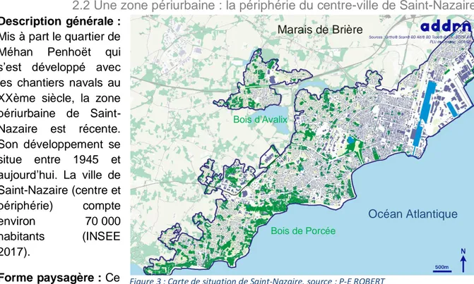 Figure 3 : Carte de situation de Saint-Nazaire, source : P-E ROBERT Bois de Porcée 