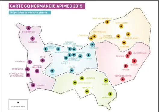 Figure 10 : Carte GQ Normandie APIMED 2019 Calvados30%Eure12%Manche24%Orne10%Seine-Maritime24%