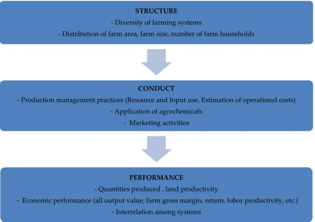 Figure 1.SCP (Structure–Conduct–Performance) framework for farming system analysis. 