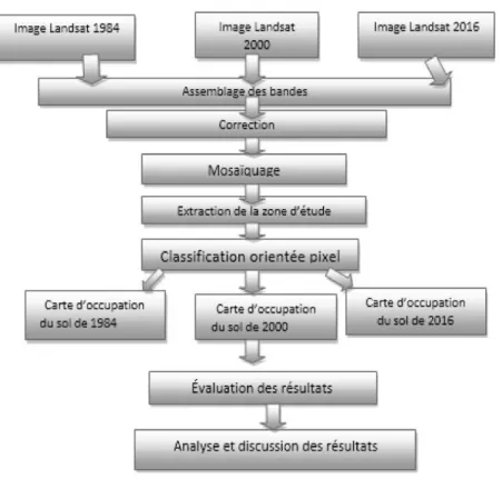 Figure 2. Démarche de traitement des images satellites.