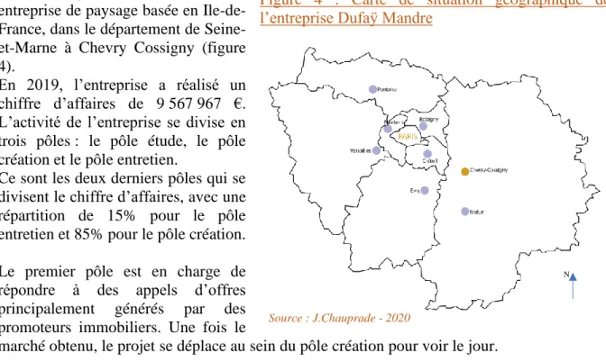 Figure  4  :  Carte  de  situation  géographique  de  l’entreprise Dufaÿ Mandre 