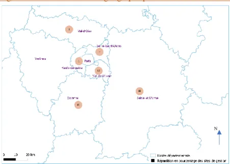 Figure 6 : Carte de situation géographique des sites d’entretiens 