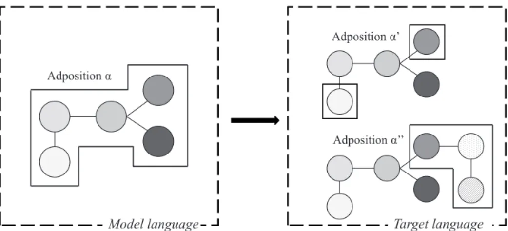 Figure 1: Two cases of PAT Transfer between a model and a target language 