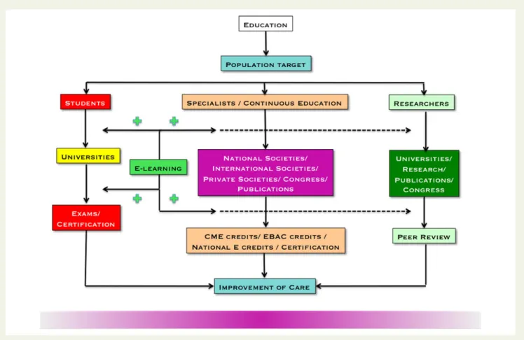 Figure 1 Potential targets for e-learning in education.