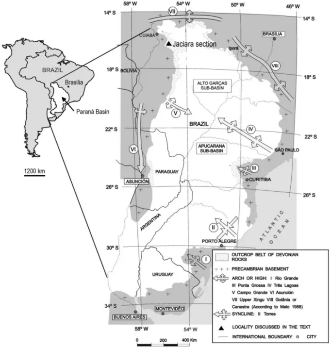 Fig. 1. Geographic map of the Jaciara section. Based on Grahn et al. (2010b).