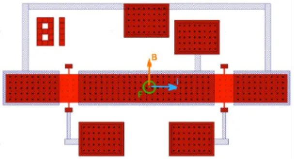 Figure 3  Top view microphotograph of (a) an in-plane XBM from the  family introduced in Figure 2and (b) an out-of-plane XBM
