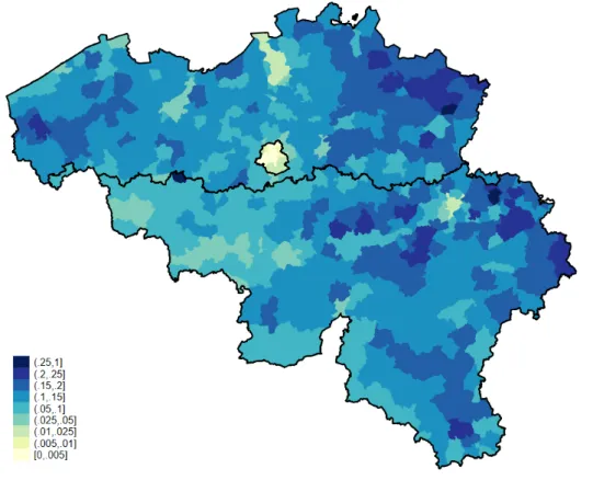 Figure 4: PV adoption (in % of households) by municipality in December 2016 