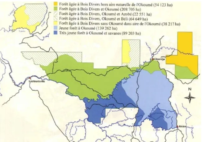 Figure 5. Structure de population du doussié blanc au sein de la CFAD gérée par Precious Woods Gabon - Compagnie  Equatoriale des Bois