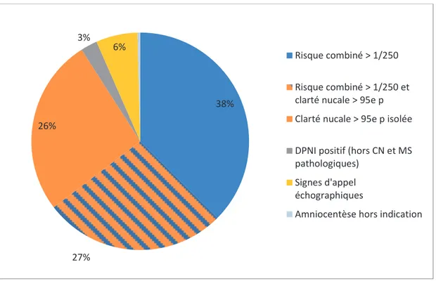 Figure 7 : Points d'appel du diagnostic prénatal de trisomie 21 