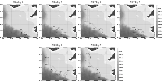 Fig. 3. Time series of 8-day composite SeaWiFS chl a concentration, photosynthetically active radiation (PAR), and normalised water-leaving radiance at 555 nm (Lwn (555)) at La Chapelle Bank (values averaged over area: 47–49°N latitude by 6–9°W longitude, 