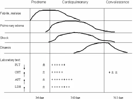 Figure 17 Évolution clinique du syndrome pulmonaire à hantavirus (69) 