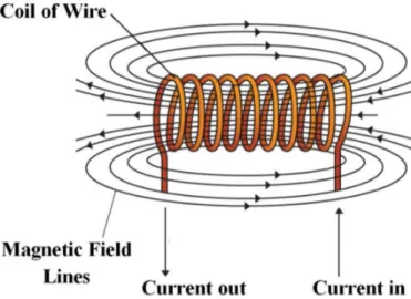 Fig. 2. Magnetic field pattern around the coil of wire.