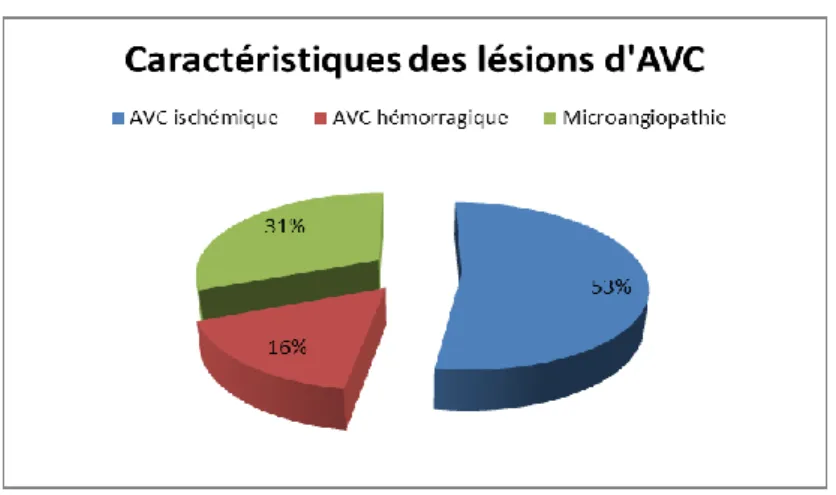 Figure n°4 : Caractéristiques des lésions d’AVC 