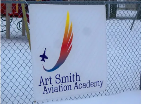 Figure 8 – Sign posted in from of the Art Smith Aviation  Academy (photo by author) 