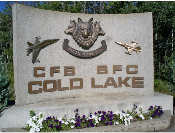 Figure 1- Welcome sign at CFB Cold Lake 