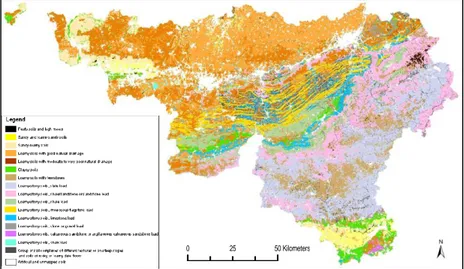Figure 2 – Digital Soil Map of Wallonia (Bah et al., 2006). 