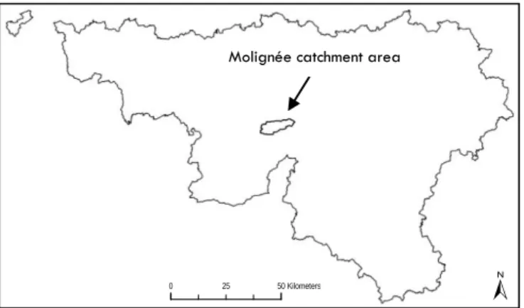 Figure 3 – Location of the pilot area in Walloon region (Belgium). 