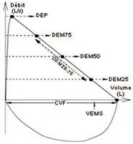 Figure 4. Courbe débits/Volumes et Débits/temps.  