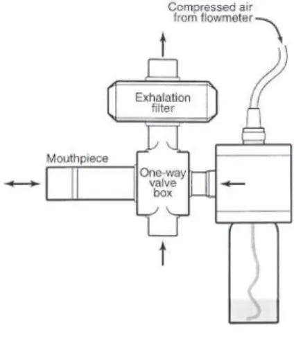 Figure 6 : Exemple de système de nébulisation utilisée pour la méthode dite de la respiration normale 