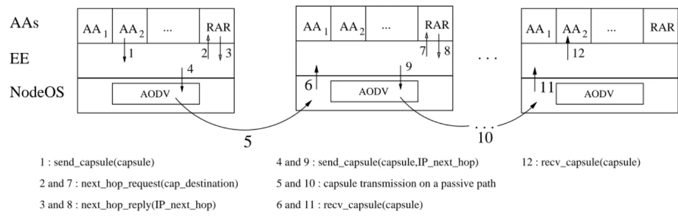 Fig. 1. Capsule transmission main steps from source to destination