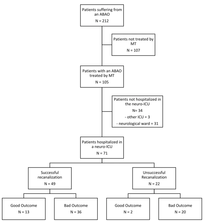 Figure 1: Flowchart of the population from 2011 to 2017  ABAO = Acute Basilar Artery Occlusion 
